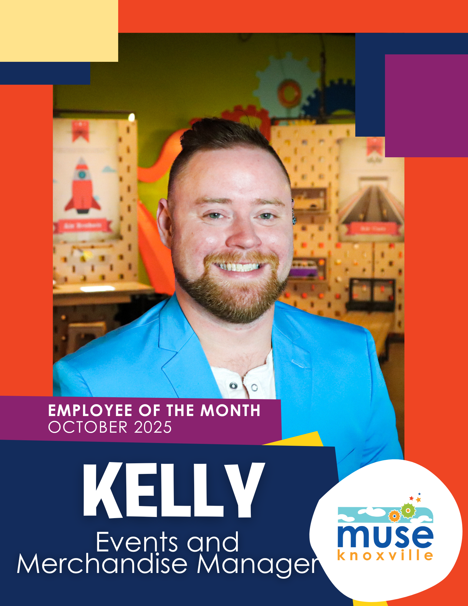 Photo of smiling young black man wearing a suit and bowtie at Muse Knoxville